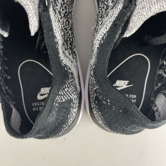 Nike Free RN Flyknit 2018 Women’s 9.5 Running Shoes Athletic Sneakers Black Oreo - Picture 9 of 10